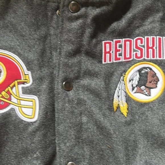 Washington Redskins Reversible Jacket Vintage Throwback Retro Helmet Embroidered - Picture 8 of 13